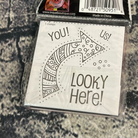 Inque Boutique 5 Piece Stamp Set Arrow LOOKY HERE! YOU! US! - Picture 6 of 6